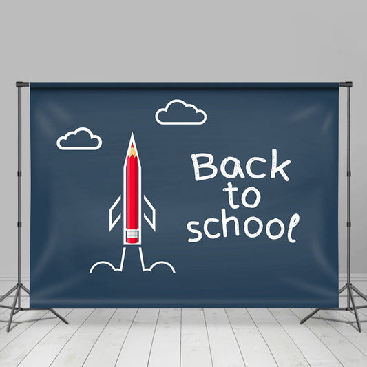 Lofaris Blue Cloud Flying Pencil Back To School Backdrop