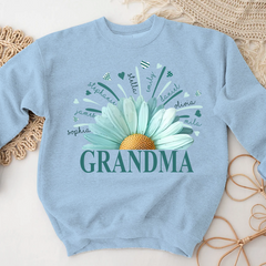 Lofaris Blue Daisy Flower Heart Grandma Kids Love Sweatshirt