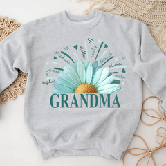 Lofaris Blue Daisy Flower Heart Grandma Kids Love Sweatshirt