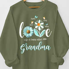 Lofaris Blue Daisy Flower Love Butterflies Grandma Sweatshirts