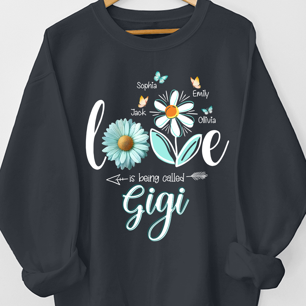Lofaris Blue Daisy Flower Love Butterflies Grandma Sweatshirts