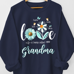 Lofaris Blue Daisy Flower Love Butterflies Grandma Sweatshirts