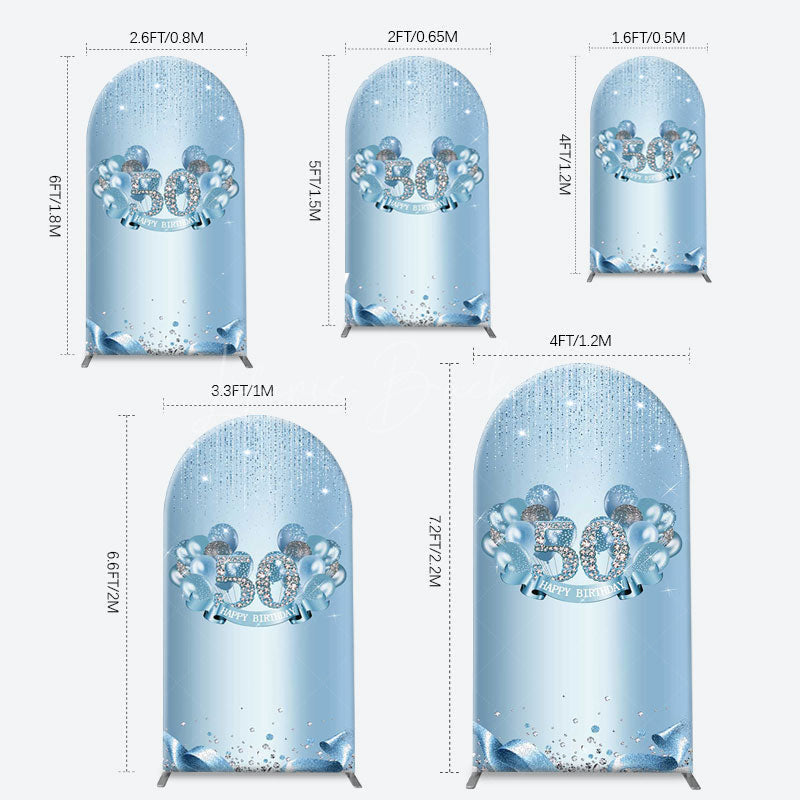 Lofaris Blue Diamonds Sparkle 50th Birthday Arch Backdrop