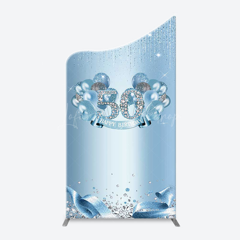 Lofaris Blue Diamonds Sparkle 50th Birthday Arch Backdrop
