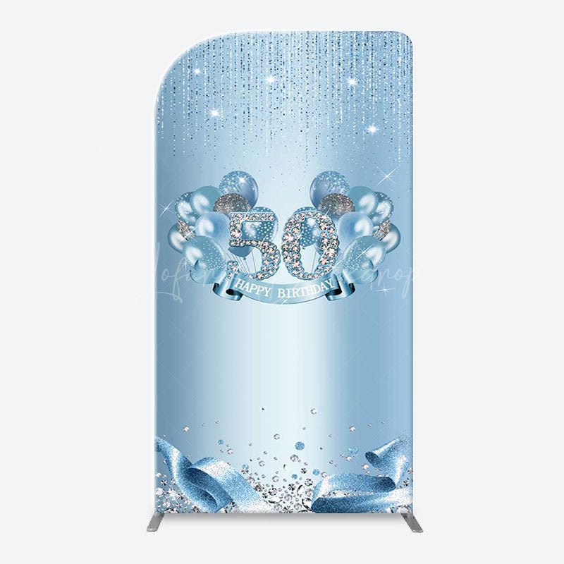 Lofaris Blue Diamonds Sparkle 50th Birthday Arch Backdrop