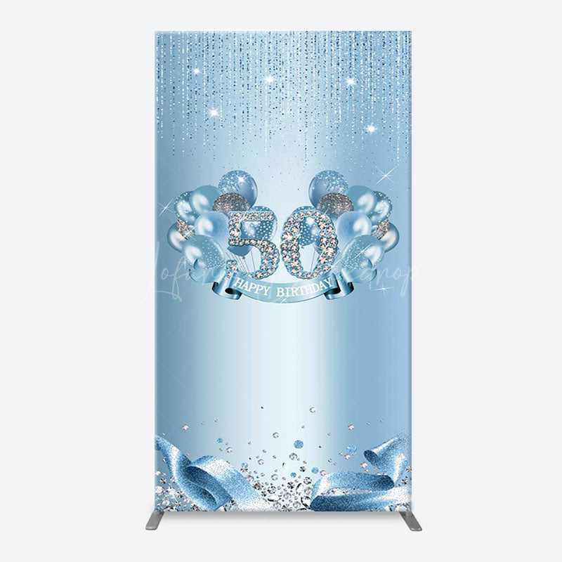 Lofaris Blue Diamonds Sparkle 50th Birthday Arch Backdrop