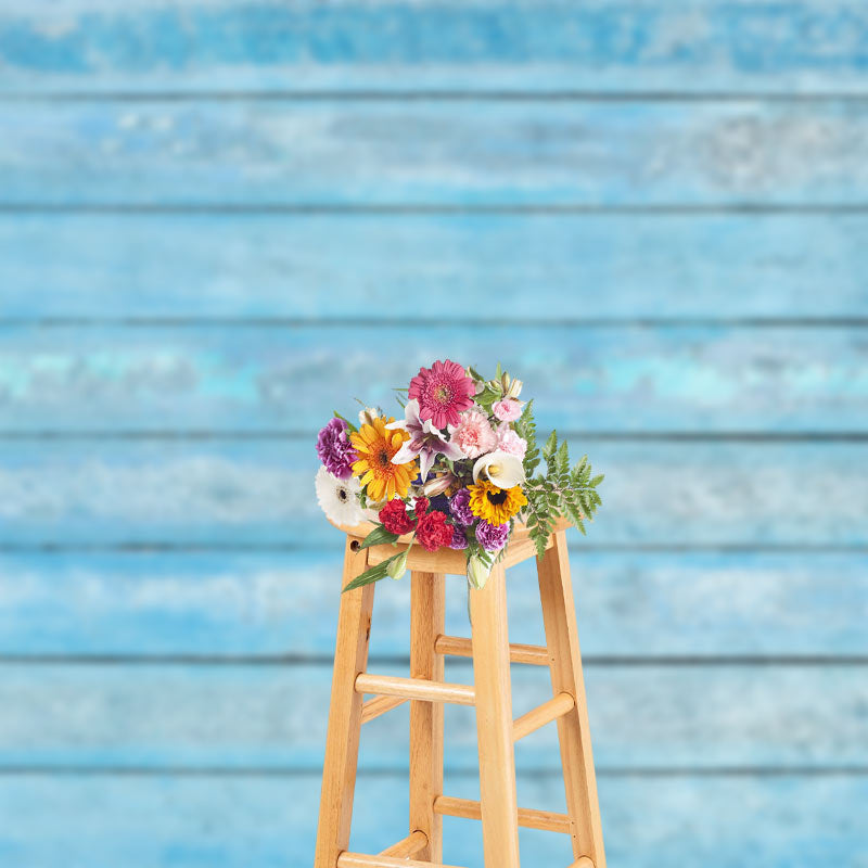 Lofaris Blue Faded Wood Texture Backdrop For Photography
