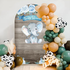 Lofaris Blue Floral Elephant Wooden Baby Shower Arch Backdrop