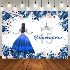 Lofaris Blue Flower Girl 15th Quinceanera Birthday Backdrop