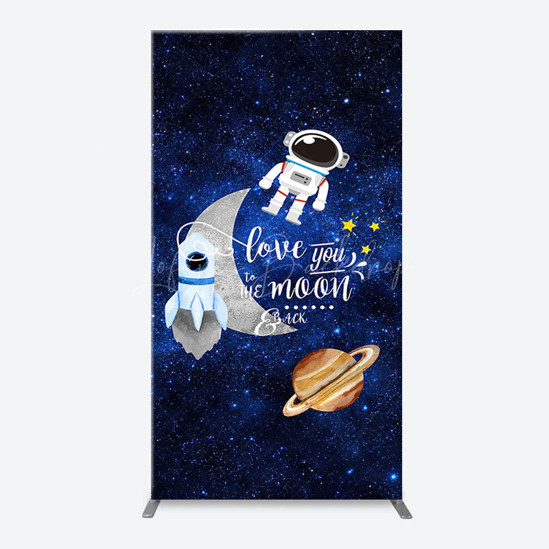 Lofaris Blue Galaxy Astronaut Star Arch Baby Shower Backdrop