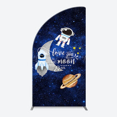 Lofaris Blue Galaxy Astronaut Star Arch Baby Shower Backdrop