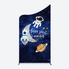 Lofaris Blue Galaxy Astronaut Star Arch Baby Shower Backdrop