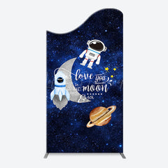 Lofaris Blue Galaxy Astronaut Star Arch Baby Shower Backdrop