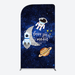 Lofaris Blue Galaxy Astronaut Star Arch Baby Shower Backdrop