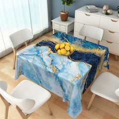 Lofaris Blue Golden Stylish Griotte Texture Square Tablecloth