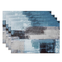 Lofaris Blue Grey Black Mixed Vintage Set Of 4 Placemats