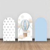 Lofaris Blue Hot Air Balloon Silver Stars Arch Backdrop Kit