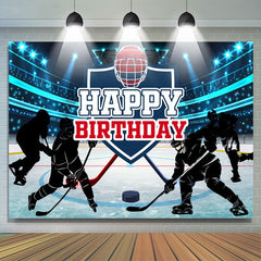 Lofaris Blue Light Ice Hockey Birthday Backdrop For Boy