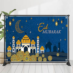 Lofaris Blue Night Cultural Palace Flower Eid Mubarak Backdrop