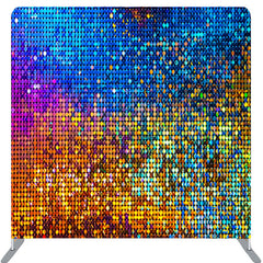 Lofaris Blue Orange Gradient Sequin Glitter Backdrop For Decor