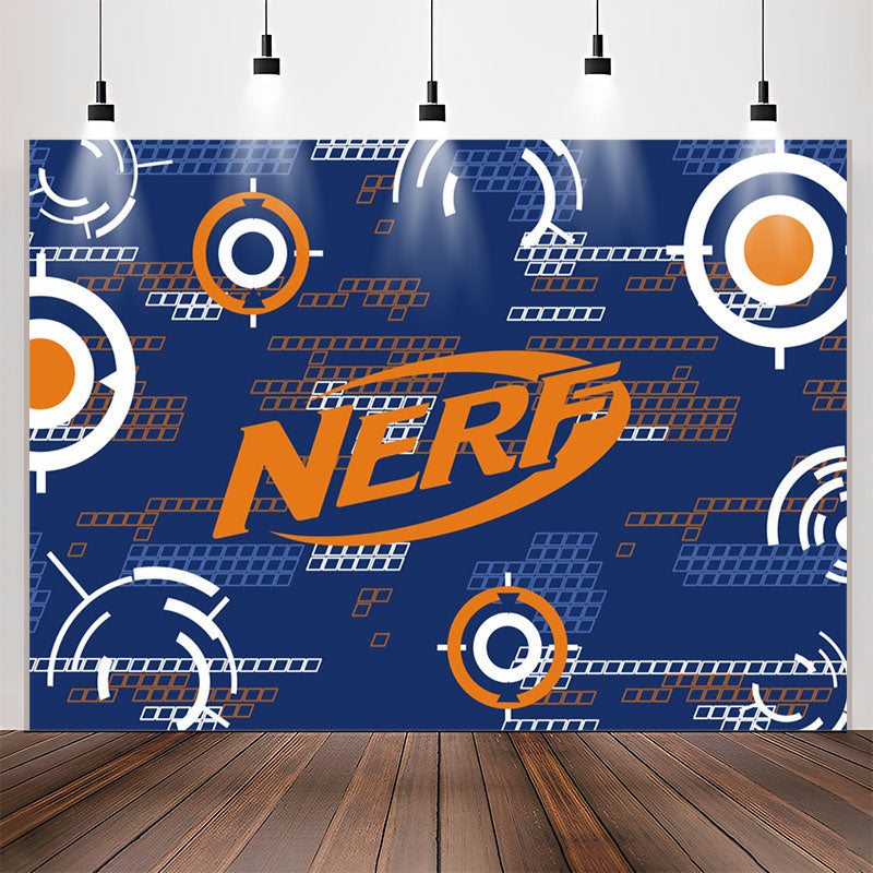 Lofaris Blue Orange Nerf Theme Game Party Backdrop For Boy