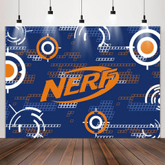 Lofaris Blue Orange Nerf Theme Game Party Backdrop For Boy