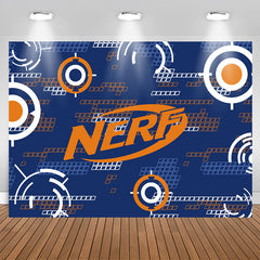 Lofaris Blue Orange Nerf Theme Game Party Backdrop For Boy