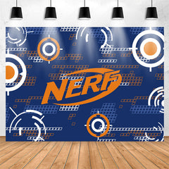 Lofaris Blue Orange Nerf Theme Game Party Backdrop For Boy