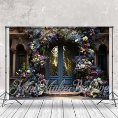 Lofaris Blue Palace Door Floral Vine Arch Flower Backdrop