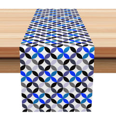 Lofaris Blue Patterns Repeat Fabric Dining Table Runner