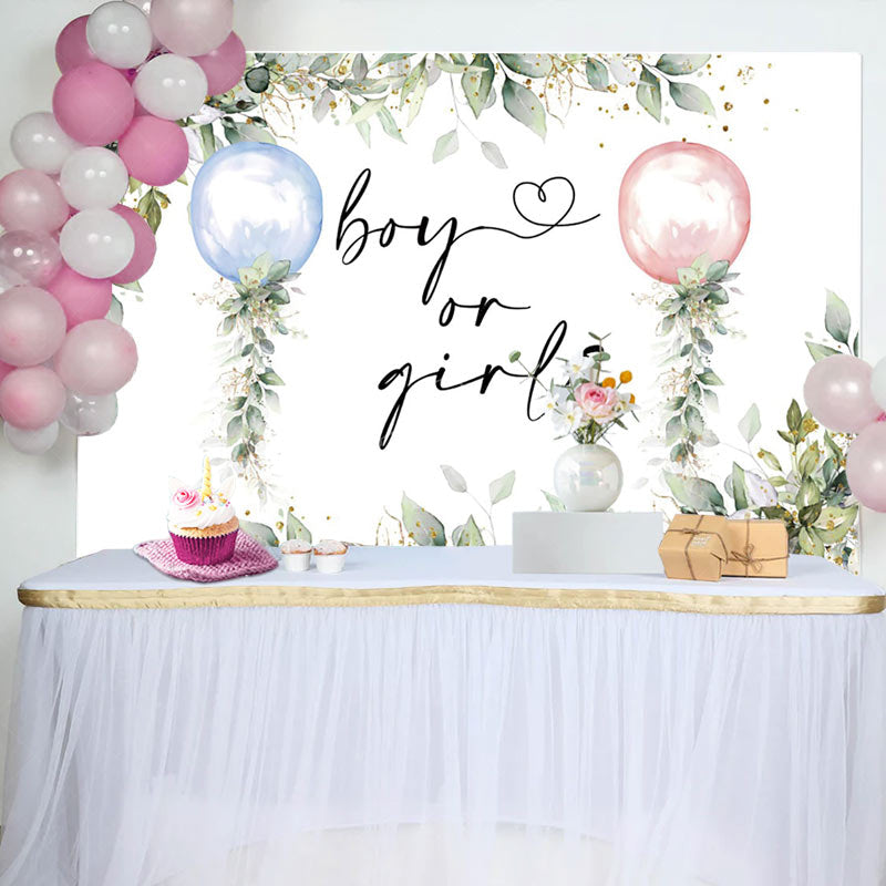 Lofaris Blue Pink Balloon Greeny Baby Shower Backdrop