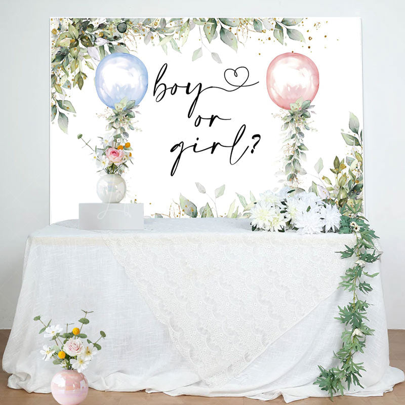 Lofaris Blue Pink Balloon Greeny Baby Shower Backdrop