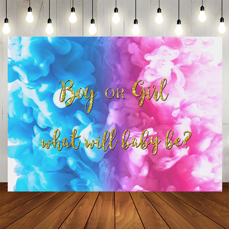 Lofaris Blue Pink Inks Baby Or Girl Gender Reveal Backdrop