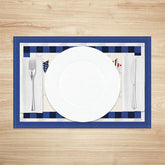 Lofaris Blue Plaid Flag Independence Day Set Of 4 Placemats