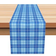 Lofaris Blue Plaid Patterns Nordic Dining Room Table Runner