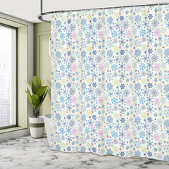 Lofaris Blue Purple Snowflakes Christmas Shower Curtain
