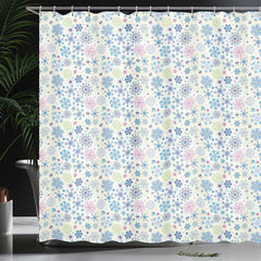 Lofaris Blue Purple Snowflakes Christmas Shower Curtain