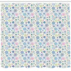 Lofaris Blue Purple Snowflakes Christmas Shower Curtain