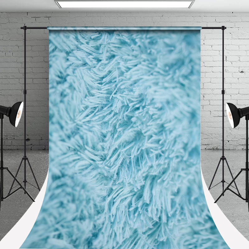 Lofaris Blue Realistic Fur Bokeh Art Sweep Photo Backdrop