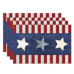 Lofaris Blue Red Stars Independence Day Set Of 4 Placemats