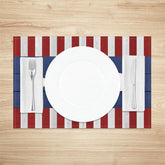 Lofaris Blue Red Stars Independence Day Set Of 4 Placemats
