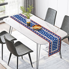 Lofaris Blue Red Stars Table Runner For Independence Day
