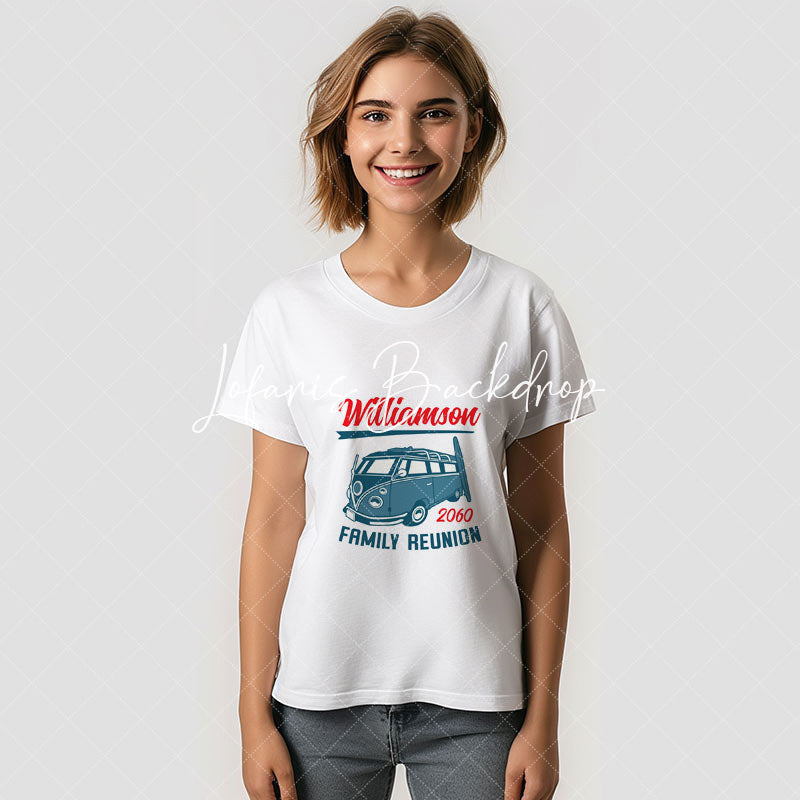 Lofaris Blue Retro RV Camper Family Reunion T-Shirt