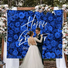 Lofaris Blue Rose Tracery Wall Party Backdrop For Weddings