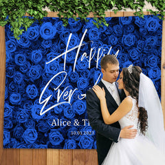 Lofaris Blue Rose Tracery Wall Party Backdrop For Weddings