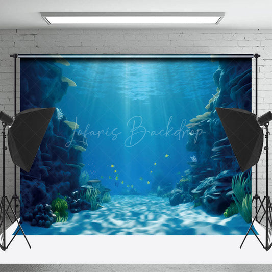 Lofaris Blue Sea Bottom Rock Fish Seaweed Photo Backdrop