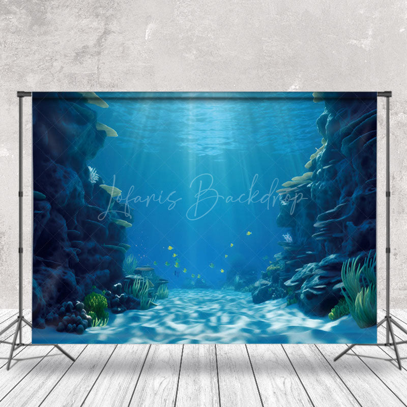 Lofaris Blue Sea Bottom Rock Fish Seaweed Photo Backdrop