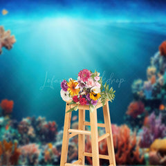 Lofaris Blue Sea Colorful Coral Natural Scenery Backdrop