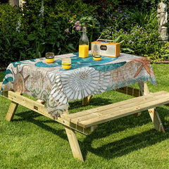 Lofaris Blue Sea Turtle Rectangle Tablecloth For Kitchen