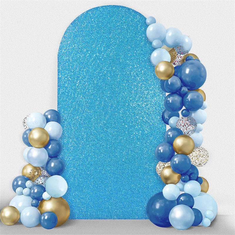 Lofaris Blue Sequin Fitted Arch Backdrop Cover for Wedding Decor